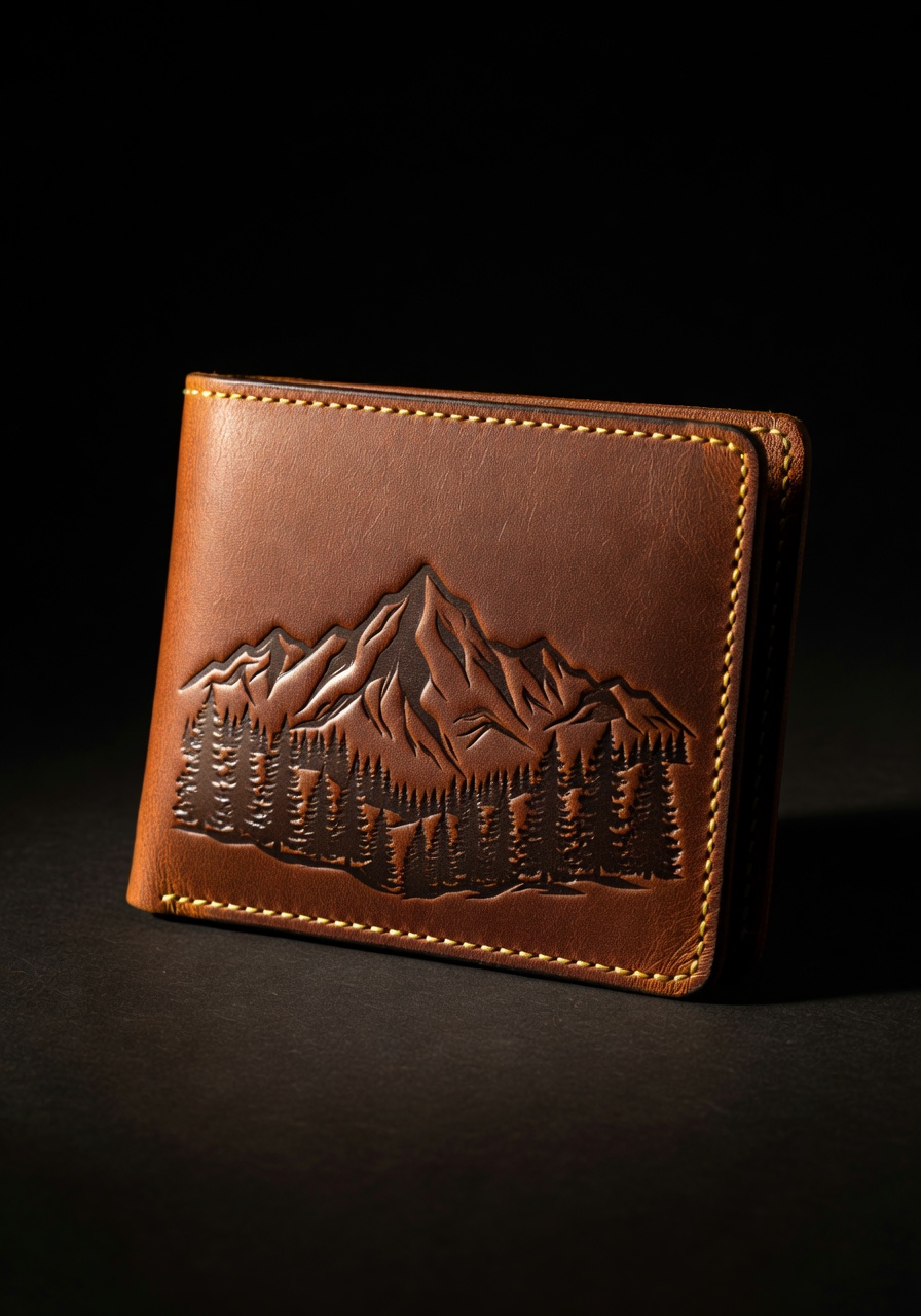 leather wallet detail